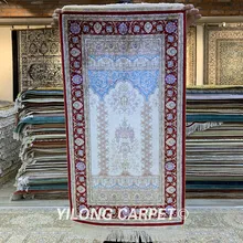YILONG 2'x3. 5' турецкий Шелковый ковер Синий Ручная работа изысканная, Восточная молитвенные коврики(ZQG209A