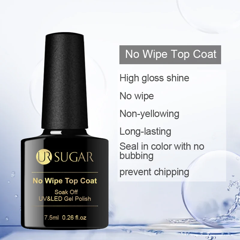 Ur Sugar термохромированный гель, жидкий лак для ногтей, меняющий цвет, лак для ногтей, гель-краска, нужна черная основа, впитывающий УФ-гель - Цвет: Top coat
