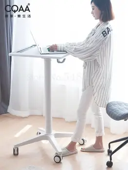 

Lifting Podium White Mobile Training Table Standing Desk Laptop Table Square Table