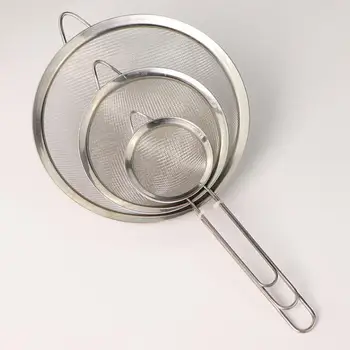 

LanLan 3Pcs/Set 7CM 12CM 18CM Stainless Steel Kitchen Flour Sieve Strainer Spoon