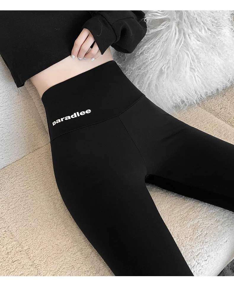 Women's Leggings Ants Shark Skin High Waist Hip Lifting Abdomen Black Winter Warm Thickened Elastic Yoga Plush  2021 New Style tights for women