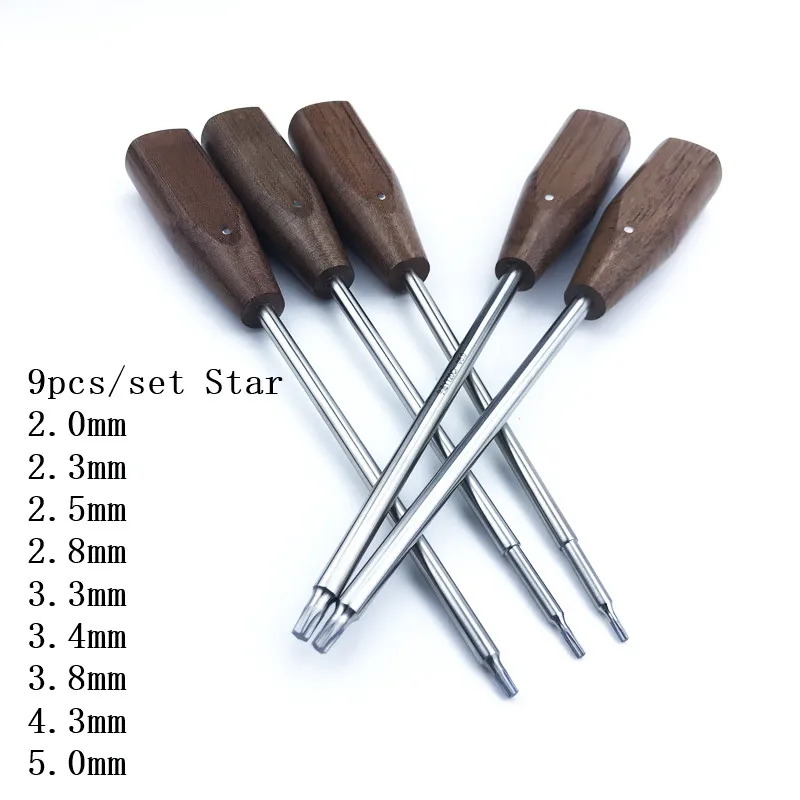 9 unids/set ortopedia Star hueso destornillador veterinarios instrumentos ortopédicos