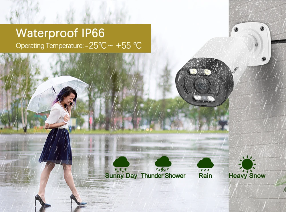 MISECU H.265 Super HD 5MP Two-way Audio Security POE IP Camera Human Detection Outdoor Waterproof AI Camera ONVIF for POE NVR