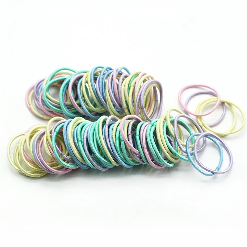 New 100PCS/Lot Girls Candy Colors Nylon 3CM Rubber Bands Children Safe Elastic Hair Bands Ponytail Holder Kids Hair Accessories Baby Accessories best of sale Baby Accessories