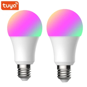 

2PCS Tuya Smart Life Wifi Smart Light Bulb E27 Led Lamp 9W 900lm RGB+W+C Dimmer Works With Alexa Google Home Mini Smart Home