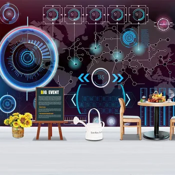

PVC Waterproof Wallpaper Modern Technology Sense Fashion Circuit Diagram Creative Mural KTV Bar Tooling Background Wall Stickers