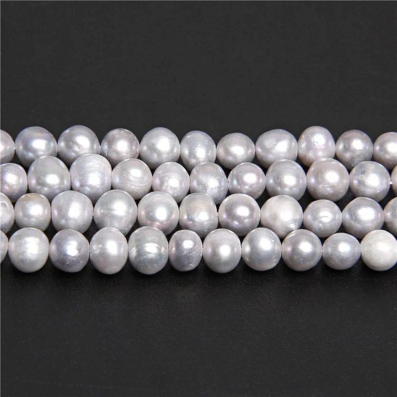 7-8mm sliver N-round Бусы из настоящего натурального жемчуга, настоящий пресноводный жемчуг, бусины в стиле барокко, свободные жемчужины для самостоятельного изготовления браслетов и ожерелий, ювелирных изделий 14,5" - Цвет: 7-8mm sliver N-round