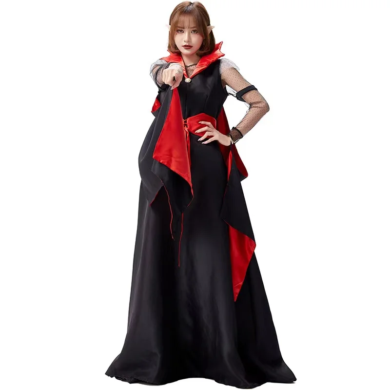 

Female Halloween Evil Demon Costumes Women Vampire Scary Cosplay Carnival Purim Parade Nightclub Bar Role Play Show Party Dress