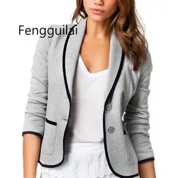 

Ladies Blazer Autumn 2020 Hot Plus Size Elegant Slim Solid Short Clothes FENGGUILAI Female Autumn Causal Women Blazers Jackets