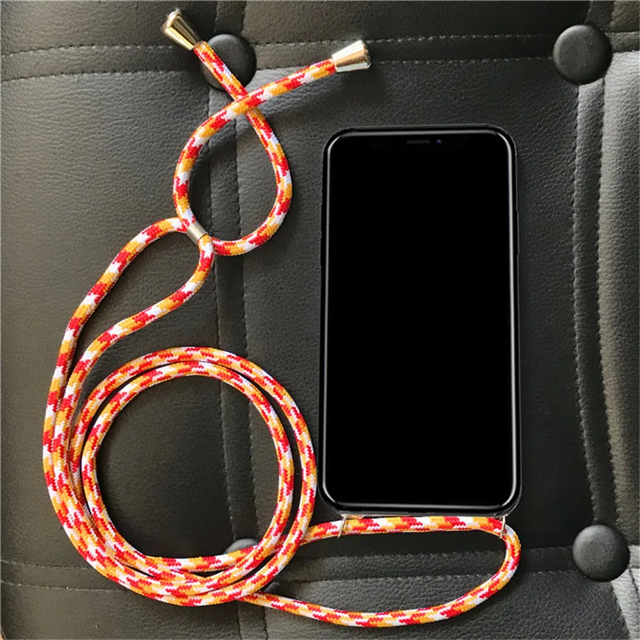 

Cross Shoulder Strap Rope Soft TPU Case for LG V10 V20 V30 Plus+V40 V50 Thinq Necklace Cover