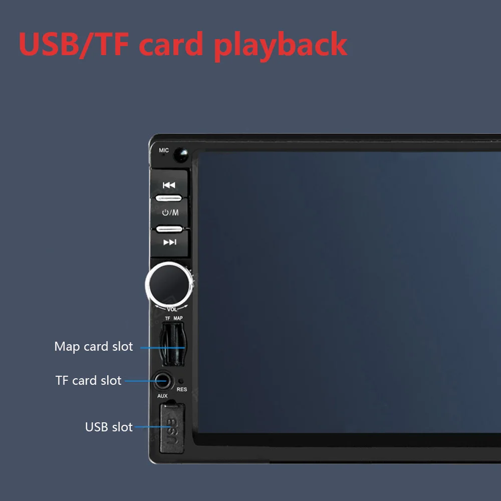 Multimedia Player Video Player 7" Car MP5 Player Audio Automobile GPS Navigation Function Bluetooth 2Din