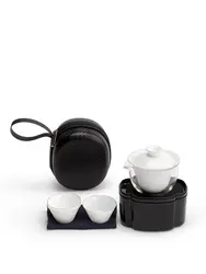 LUWU белый керамический гайвань с 3 чашками чайный сервиз портативный дорожный чайный сервиз Посуда для напитков