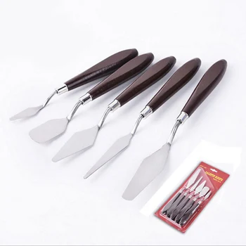 

5Pcs/Set High Quality Professional Mixed Stainless Steel Palette Scraper Knife Tools For Artist Oil Painting Art Supplies