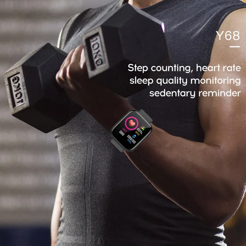 2021 Y68 Smart Watch Men Women Blood Pressure Fitness Tracker Bracelet Smart Clock D20 Waterproof Sport Smartwatch Android IOS