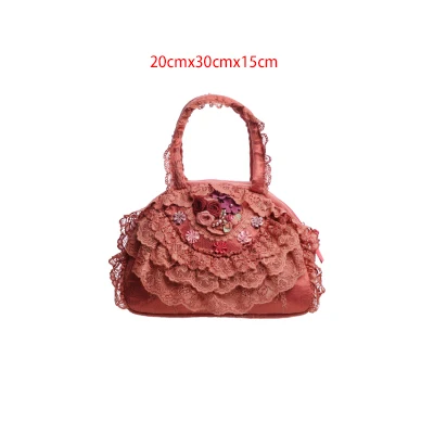 Russet-red Middle Женские сумки, кружевные цветочные сумки для девочек-подростков, синие новые сумки для женщин, свадебные сумочки ручной работы, винтажная вечеринка, сумки - Цвет: Russet-red Middle