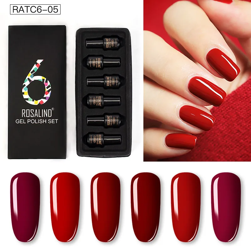 Набор гель лаков для ногтей ROSALIND однотонный набор маникюра Vernis Полупостоянный 7