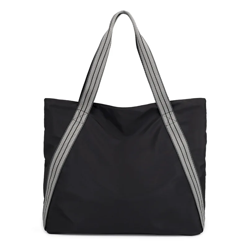 

Large-Volume Simple WOMEN'S Bag Cross Square Casual Waterproof Nylon Cloth Stripes Webbing Hand Shoulder Shopping Large Bag