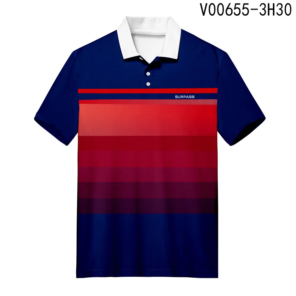 WAMNI Men Business Polo Shirt Casual Bodybuilding Sport polo homme de marque haute qualite Turn-down Collar Gradient S-4XL - Цвет: V00655