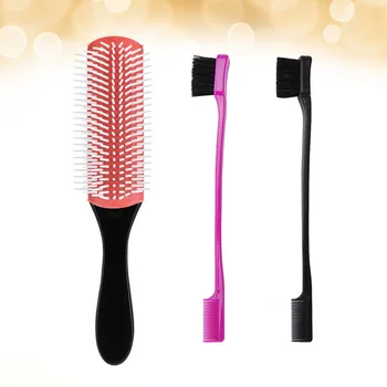 

1 Set Massage Comb and Eyebrow Brushes Row Hairbrush Comb Double-ended Eyebrow Comb (1PC Comb and 2PCS Eyebrow Brush)