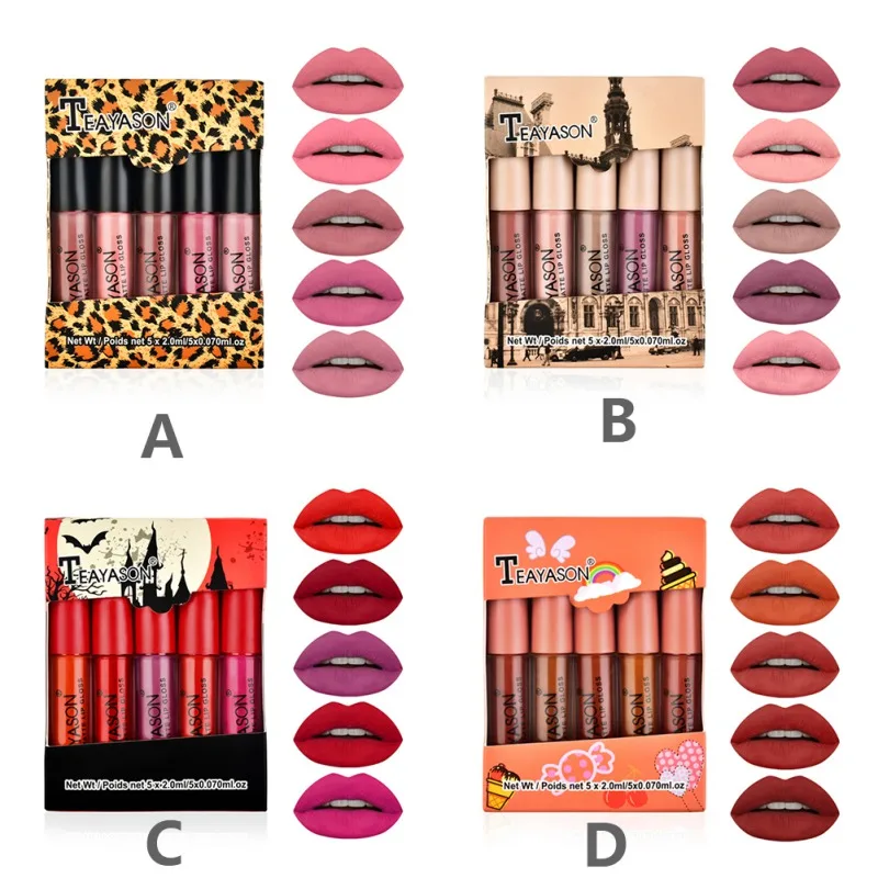 5pcs/set Liquid Lipstick Lip Gloss Professional Makeup Matte Lipstick Lip Kit Long Lasting Lips Gloss New 5pcs/set Liquid Lipstick Lip Gloss Professional Makeup Matte Lipstick Lip Kit Long Lasting Lips Gloss New