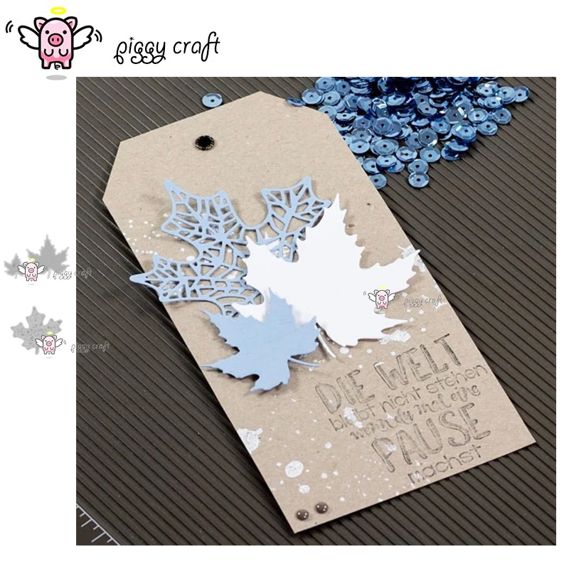 

Piggy Craft metal cutting dies cut die mold New Maple leaf Scrapbook paper craft knife mould blade punch stencils dies