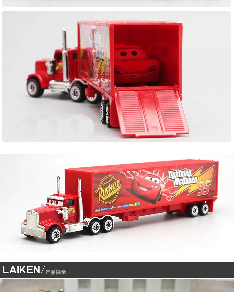 Disney Pixar Cars 3 металлический грузовик Hauler с 6 маленькими автомобилями disney Cars 3 металлический сплав Jackson Storm McQueen Рождественский подарок на день рождения