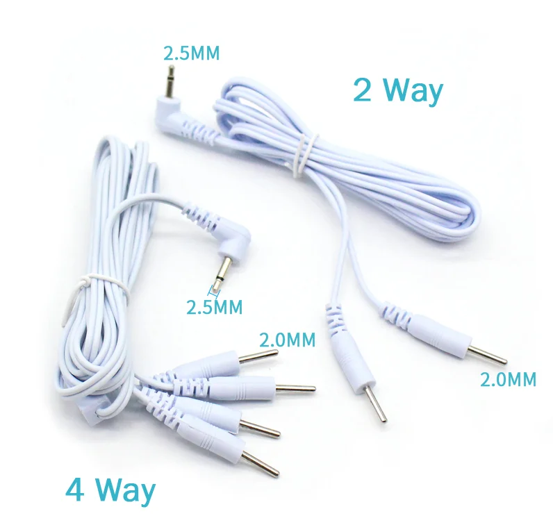 2 Pins & 4 Pins Head 2.5mm Plug Type Electrode Cable Line Wire For Tens Acupuncture Electrical Nerve Muscle Stimulator 2way 4way