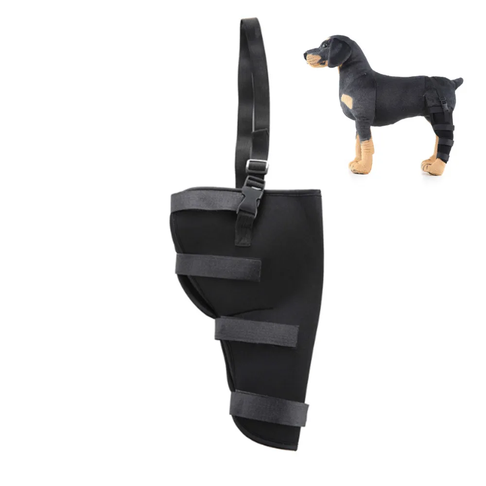 Фиксатор для ног для домашних собак Черный фиксатор для ног для домашних собак наколенник для собак терапевтическая поддержка Противоударная защита для тренировок на открытом воздухе