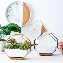 Маленькие керамические цветочные горшки декоративные для Кашпо с настенным искусственным суккулентным усилителем красота галактика кофейник