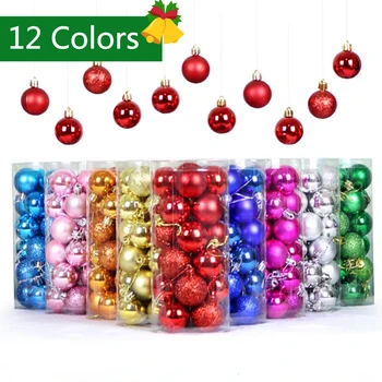 

4cm-8cm 24pcs Christmas Tree Balls Decorations Ball Baubles Xmas Party Hanging Balls Ornament Christmas Decoration For Home