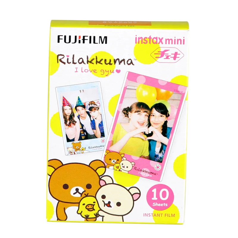 10 листов fuji fujifilm instax mini Color edge fims для instax instant camera mini 7s 25 50s 8 90 фотобумага - Цвет: Bear Yellow