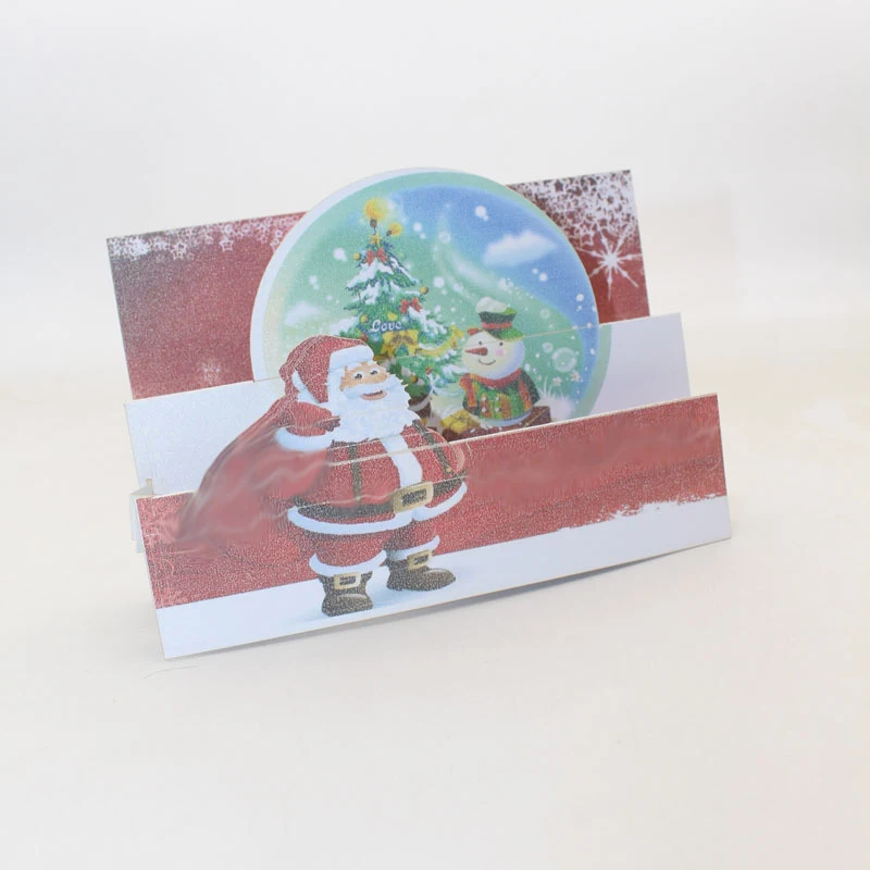  2 Styles Folding Type Handmade Santa Claus Tree Paper Invitation Greeting Cards PostCard Merry Chri - 4.00034E+12