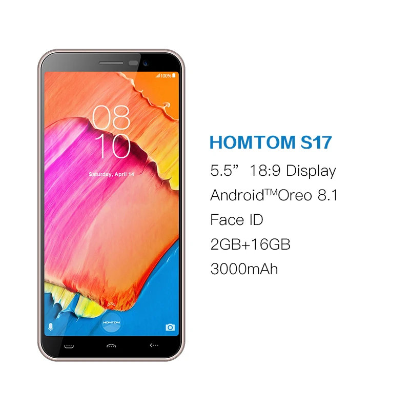 HOMTOM S17 2 Гб ОЗУ 16 Гб ПЗУ мобильный телефон Android 8,1 mt6850 четырехъядерный 5," 18:9 полный дисплей отпечатков пальцев Лицо ID смартфон