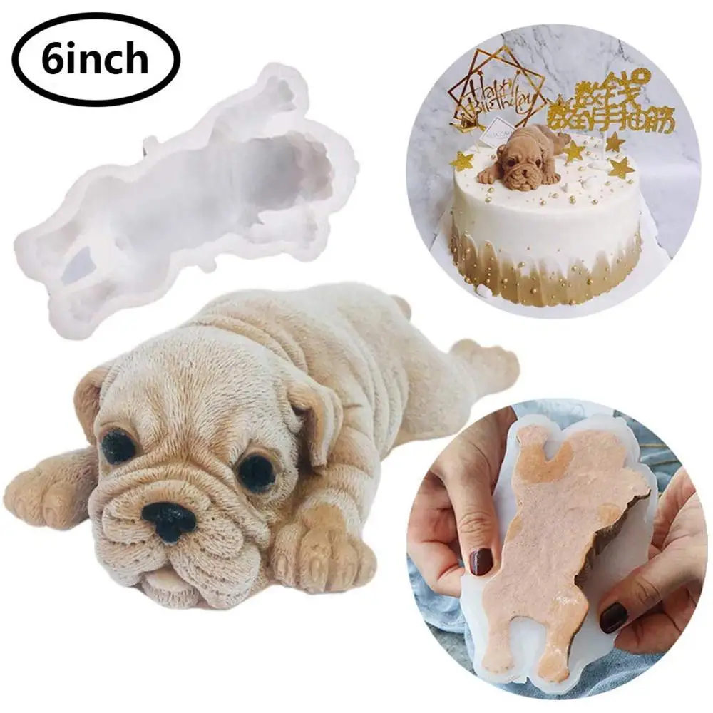 

6 Inch Silicone Mold For Dog Pretty Mousse Cake 3D Shar Pei Mold Ice Cream Jelly Pudding Blast Cooler Fondant Kitchen Cake Tool