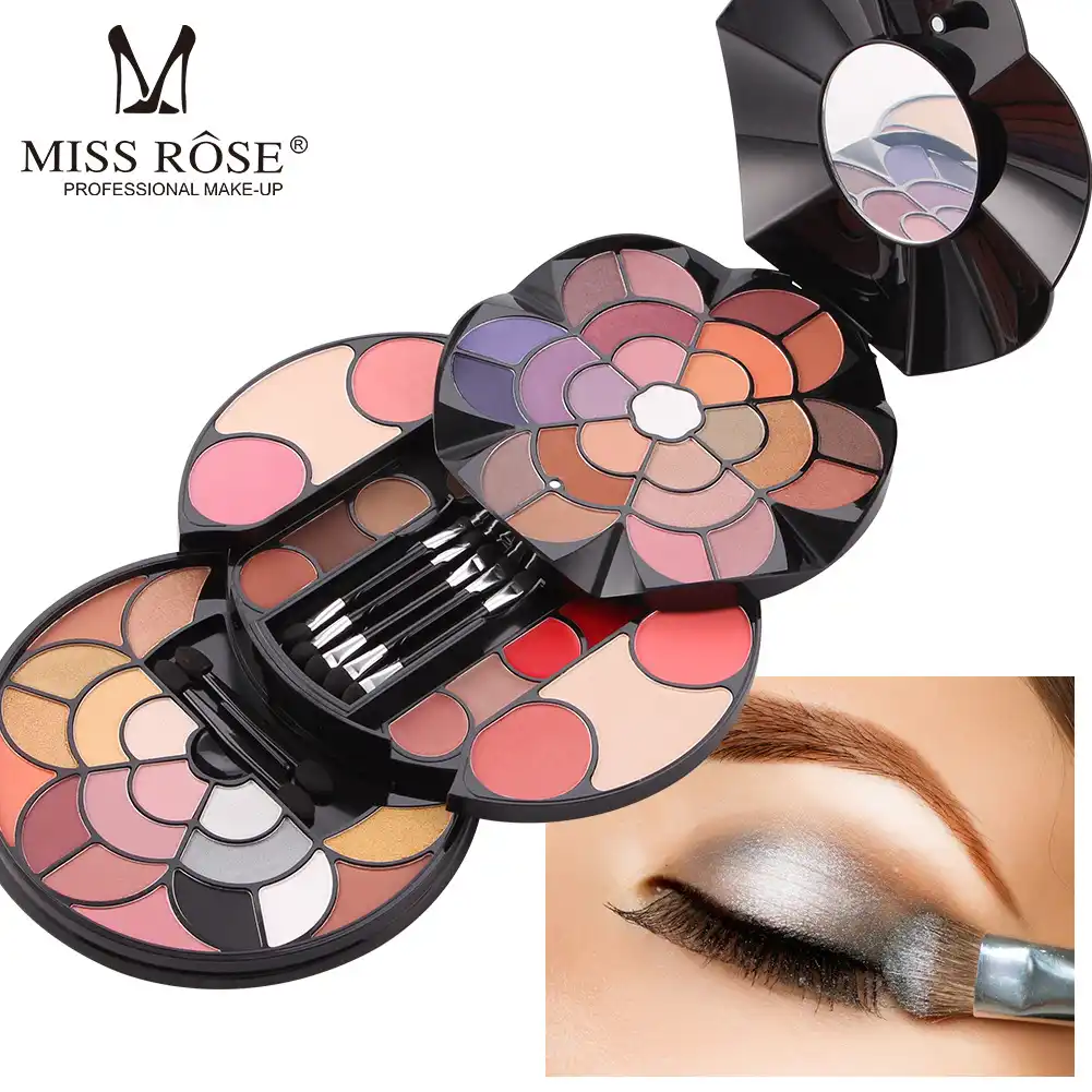 Miss Rose Makeup Kit Full Professional 57 Color Flower Make Up Set With Eyeshadow Eyebrow Powder Blush Lipstick Cosmetics Case Makeup Sets Aliexpress