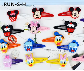 

4pcs Hair Clip Baby Girls DIY Hair Clips Barrettes Mickey Baby Headwear Hairpins Headbands Female Hair Accessories Star Lol Bow