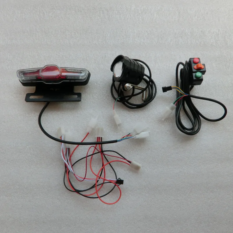 Flash Deal Electric Bicycle 48V Headlight Tail Rear Lights LED Night Light Lamp Spotlight Headlamp E-scooter Cycling EBike Accessories Part 5