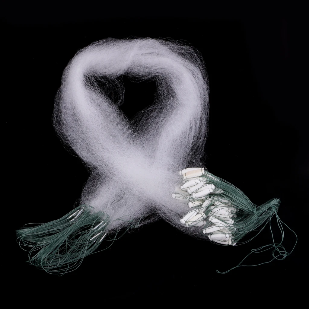 20m Lightweight Monofilament 1 Layer Fishing Gill Net 1cm x 1cm Mesh Hole