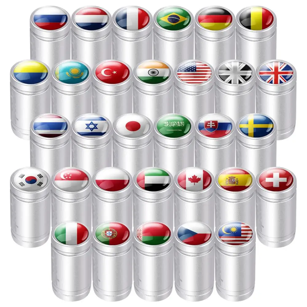 

4Pcs Car Styling Aluminum Alloy National Flag Sport Emblem Car Tyre Dust Cap Bicycle Motorcycle Wheel Tire Valve Caps Decoration