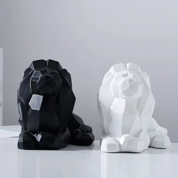 

NORDIC SIMPLE CREATIVE GEOMETRY ORIGAMI LION LEOPARD ANIMAL FIGURINE HOME LIVING ROOM TV WINE CABINET DECORATION CRAFTS DROPSHIP