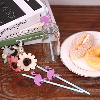 

50pcs/set Glitter Color Disposable Paper Drinking Straws for Birthday Wedding Swimming Pool Party Decorations