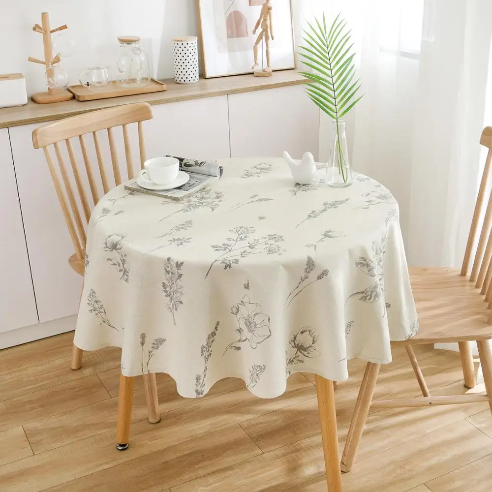 150cm Round Table Cloth Cotton Linen Bee Flower Sketch Tablecloth Kitchen Living Room Napkin Coffee Tablecloth Home Decoration Tablecloths Aliexpress