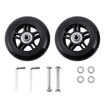 

2 Set Luggage Suitcase Replacement Wheels Axles and Wrench Repair set 84*24mm