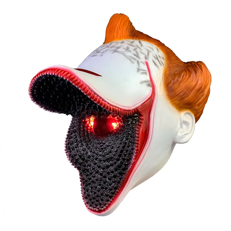 Новое поступление, маска клоуна каннибала,, фильм это, 2, маска клоуна с большим ртом, Led, латекс, страшные костюмы на Хэллоуин