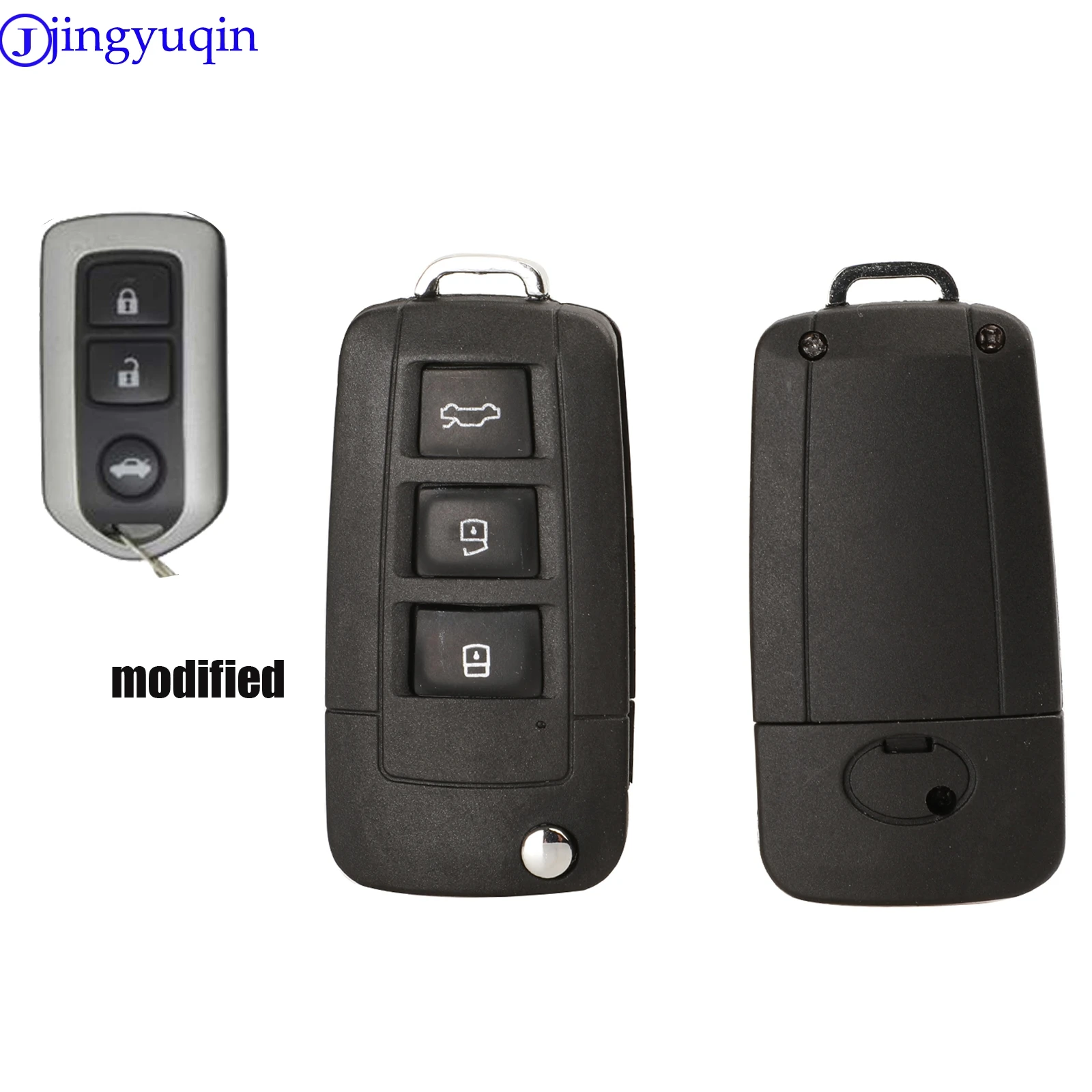 

jingyuqin 3 Buttons Remote Modified Folding Key Fob Case Blade Shell Cover For TOYOTA RAV4 Toyota Camry Avalon Corolla Matrix