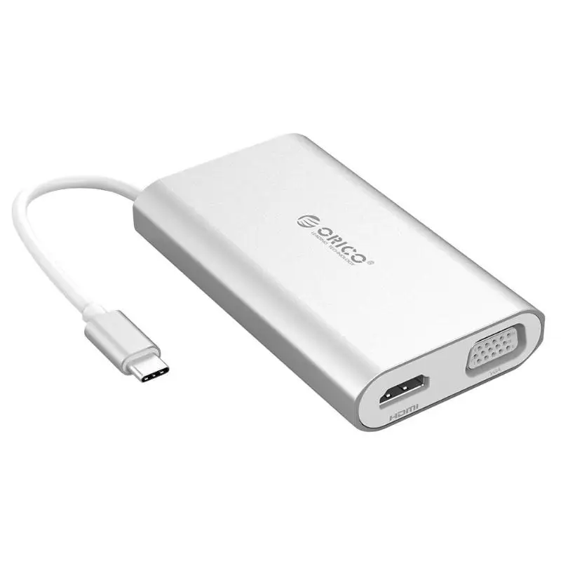 ORICO ADS2-R type-C док-станция Многофункциональный USB-C-HDMI VGA RJ45 концентратор PD зарядное устройство сетевой конвертер для ноутбука телефона ПК