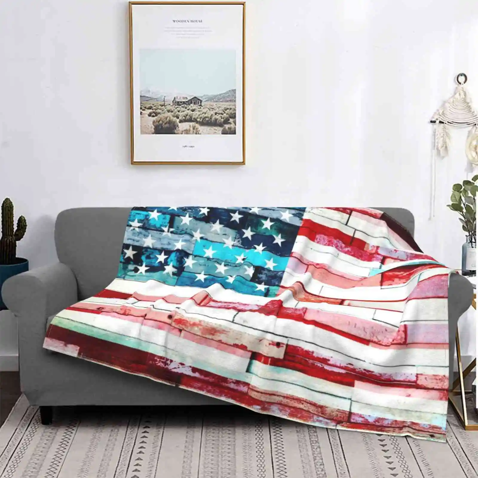 

Star Spangled Banner Four Seasons Comfortable Warm Soft Throw Blanket Us Flag American Flag American Flag American Flag Wood