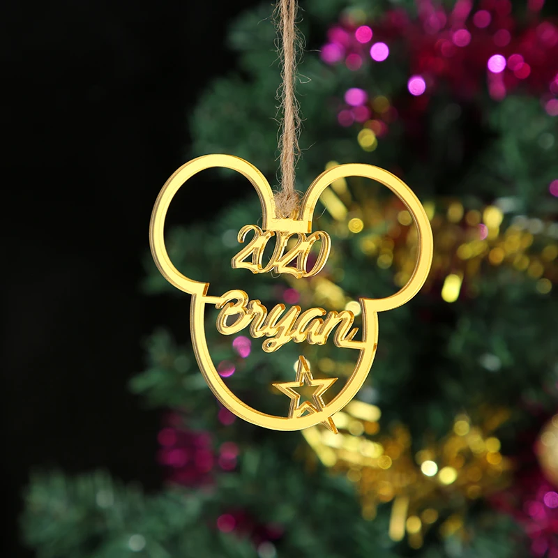 Personalized Mouse Head Custom Name Ornament Any Year 2020 Unique Gift for Kids Decoration Hanging Bauble Christmas Tree Decor | Дом и сад