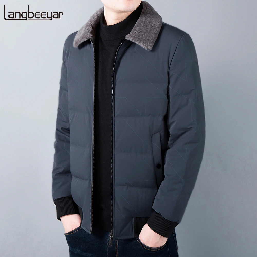 

2020 High Quality New Brand Casual Fashion Parka Winter Jacket Men Duck Down With Fur Collar Windbreaker Coats Men Clothing