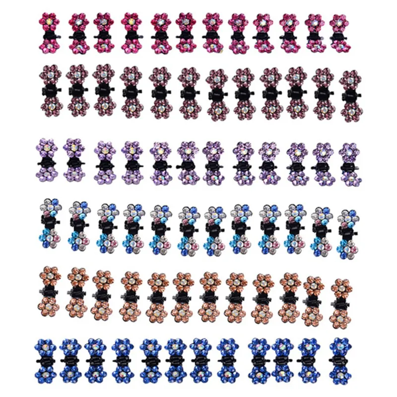 12 шт./компл. Корея хрустальные шпильки для волос мини заколки в виде бабочек для заколка для детей коготь зажим Девушки Блеск аксессуары для волос - Цвет: 12PCS